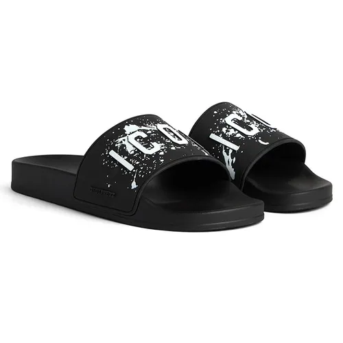 Dép Nam DSquared2 Black Icon Slip-on Slides FFM0023172055732124 Màu Đen Size 42 - Dép - Vua Hàng Hiệu