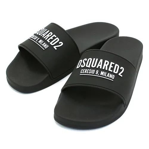 Dép - Dép Nam DSquared2 Logo Sliders Black FFM0023 Màu Đen Size 41 - Vua Hàng Hiệu