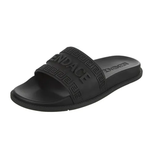 Thời trang - Dép Nam Fendi x Versace Fendace Rubber Slides Màu Đen Size 42 - Vua Hàng Hiệu