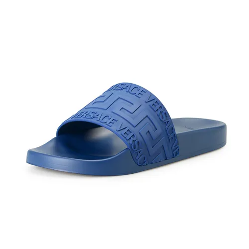 Versace - Dép Nam Versace Greca Print Embossed Slides 1006272 Màu Xanh Blue Size 42 - Vua Hàng Hiệu