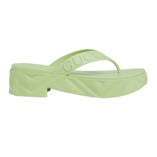 Dép Xỏ Ngón Nữ Gucci Platform Thong Sandals 746334 JFM00 Màu Xanh Size 36