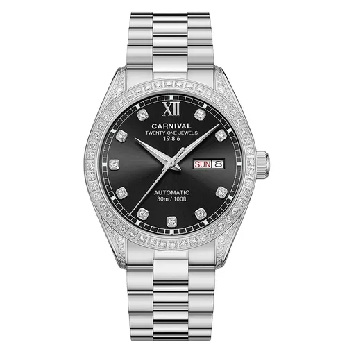 Đồng Hồ Nam I&W Carnival 8907G-VT-D Màu Bạc Đen
