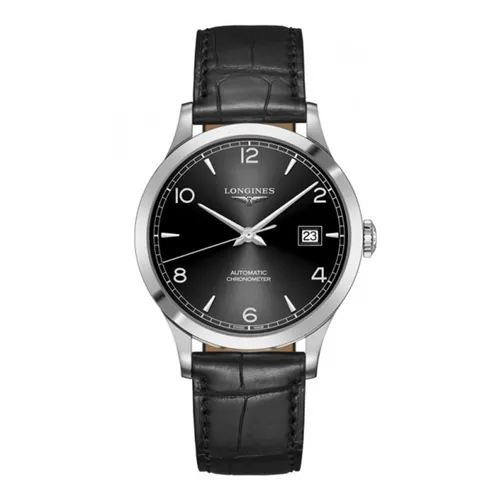 Đồng hồ Longines Máy Quartz (Pin) Đen - Đồng Hồ Nam Longines Quartz Record Chronometer L2.821.4.56.2 Màu Đen Bạc - Vua Hàng Hiệu