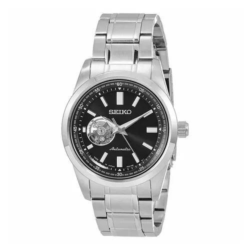 Đồng hồ - Đồng Hồ Nam Seiko Open Heart Watch SCVE053 Màu Bạc Đen - Vua Hàng Hiệu