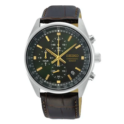 Đồng hồ - Đồng Hồ Nam Seiko Quartz Chronograph SSB385P1 Màu Nâu Bạc - Vua Hàng Hiệu