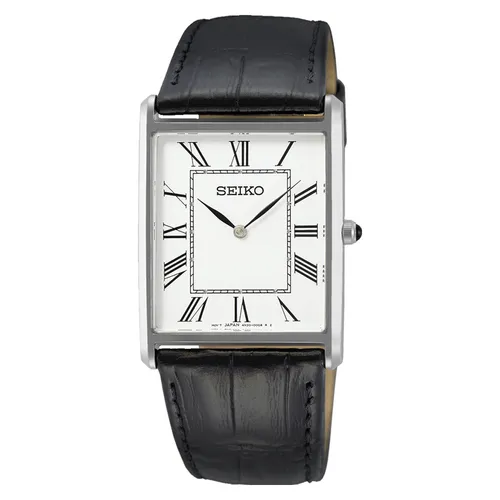 Đồng hồ - Đồng Hồ Nam Seiko Tank Quartz SWR049 Màu Đen Bạc - Vua Hàng Hiệu