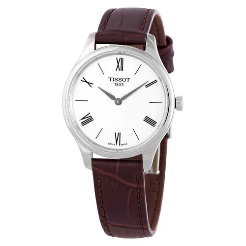 Đồng Hồ Nữ Tissot Tradition 5.5 Quartz Silver Dial T063.209.16.038.00 Màu Nâu Bạc