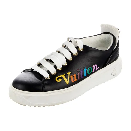 Giày Sneaker Nữ Louis Vuitton LV Monogram Leather Màu Đen Size 35