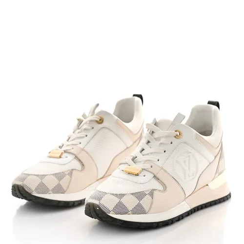 Giày Louis Vuitton Sneakers - Giày Sneakers Nữ Louis Vuitton LV Calfskin Damier Azur Run Away White Màu Trắng Size 36 - Vua Hàng Hiệu