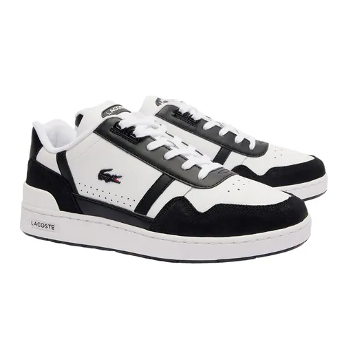 Giày Thể Thao Nam Lacoste Men’s Graphic Print T-Clip Trainers 47SMA0073-147 Màu Đen Trắng Size 40