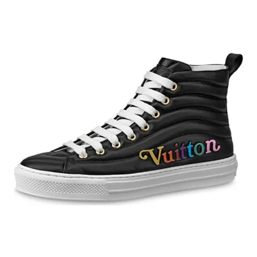Giày Thể Thao Nữ Louis Vuitton LV Stellar Calfskin High Top Sports Shoes Black 1A5C5Y Màu Đen Size 35.5