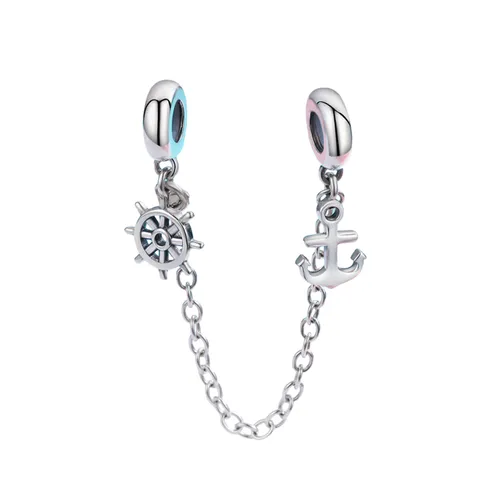 Hạt Vòng Charm Nữ Lili Jewelry Đính Đá CZ Dạng Chuỗi Dây Skylar LILI_085019 Mỏ Neo Màu Bạc