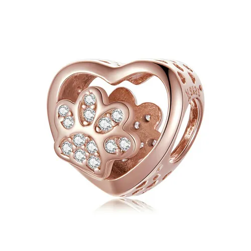 Hạt Vòng Charm Nữ Lili Jewelry Đính Đá CZ Hình Thú Cưng My Friend LILI_085162 10 Màu Vàng Hồng