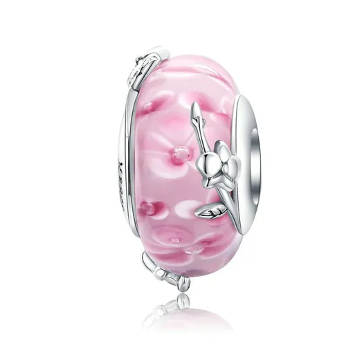 Trang sức - Hạt Vòng Charm Nữ Lili Jewelry Đính Đá CZ Sophie LILI_084901 Hoa Mai Màu Bạc Phối Hồng - Vua Hàng Hiệu