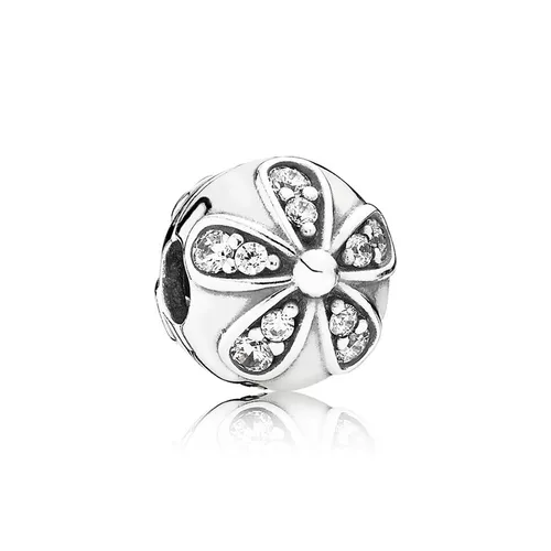 Hạt Vòng Charm Pandora Dazzling Daisies Charm 791493CZ Màu Bạc