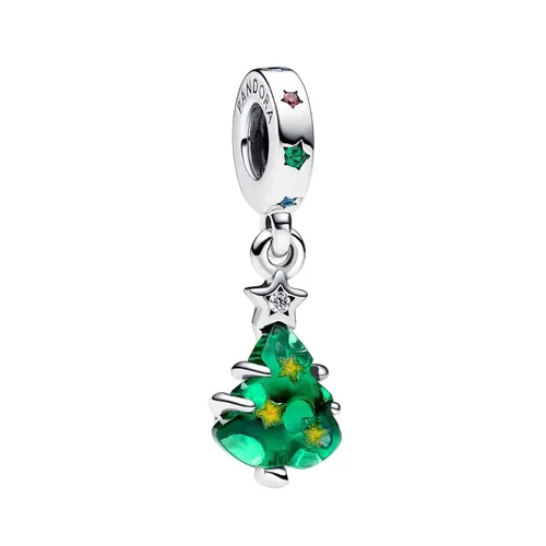 Hạt Vòng Charm Pandora Sparkling Christmas Tree Dangle Charm 792983C01 Màu Xanh Green - Trang sức - Vua Hàng Hiệu