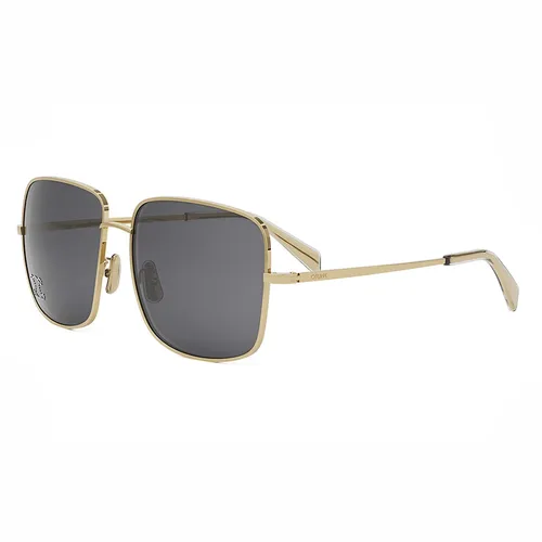 Celine - Kính Mát Celine Rhinestone Triomphe Sunglasses CL40284U 30A Màu Xám/Vàng - Vua Hàng Hiệu
