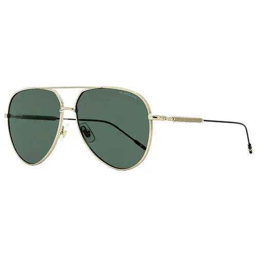 Kính Mát Nam Montblanc Aviator Sunglasses MB0045S-002 61 Màu Xanh Green - Kính mắt - Vua Hàng Hiệu