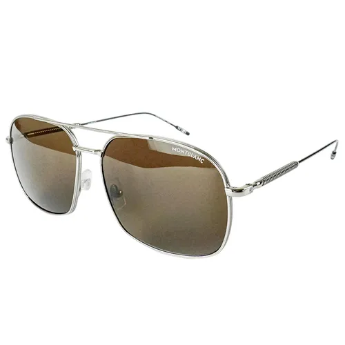 Kính Mát Nam Montblanc MB0046S-003 61 Dáng Vuông Màu Nâu Bạc - Kính mắt - Vua Hàng Hiệu
