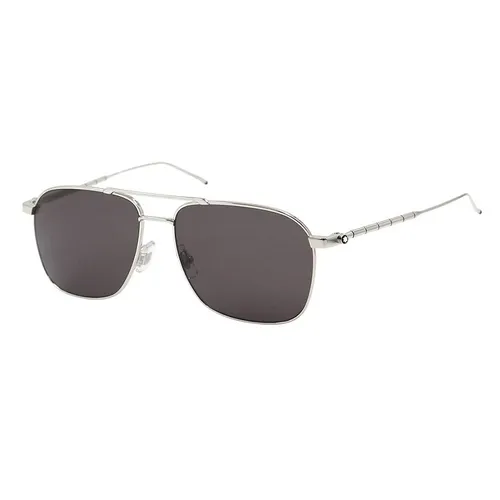 Kính Mát Nam Montblanc MB0214S-005 60 Sunglasses Màu Xám Đậm