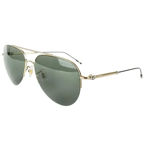 Kính Mát Nam Montblanc Sunglass MB0037S-002 Màu Xanh Vàng - Kính mắt - Vua Hàng Hiệu