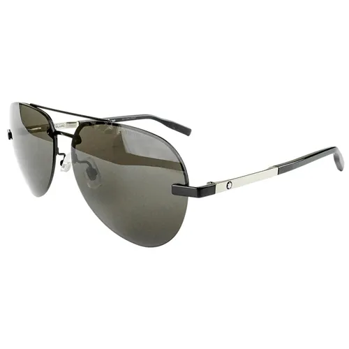 Kính Mát Nam Montblanc Sunglasses MB0018S 001 60 Màu Xám Đen
