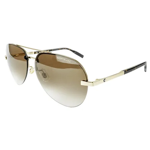 Kính Mát Nam Montblanc Sunglasses MB0018S-006 62 Màu Nâu Vàng
