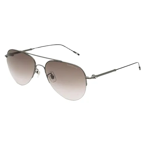 Kính Mát Nam Montblanc Sunglasses MB0037S-004 59 Màu Nâu Bạc - Kính mắt - Vua Hàng Hiệu