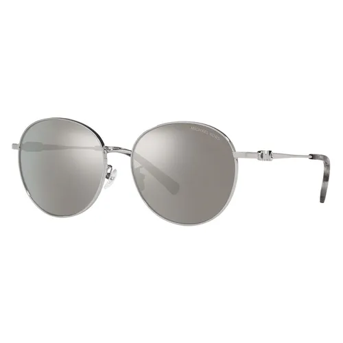 Kính Mát Nữ Michael Kors Alpine Silver Mirror Round Sunglasses MK1119 Màu Xám Bạc