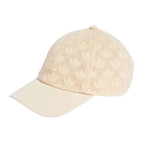 Adidas Nữ Mũ lưỡi trai - Mũ Adidas Trefoil Monogram Mesh Canvas Baseball Hat IS3030 Màu Be - Vua Hàng Hiệu