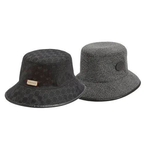 Mũ Gucci Reversible GG Supreme Bucket Hat Đội 2 Mặt (Ghi- Đen)