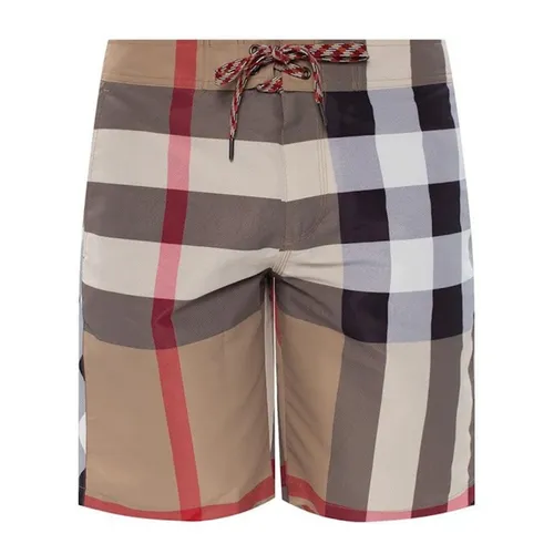 Thời trang Burberry Quần shorts - Quần Short Nam Burberry Checked Swim Shorts 8022647 Màu Be Size L - Vua Hàng Hiệu