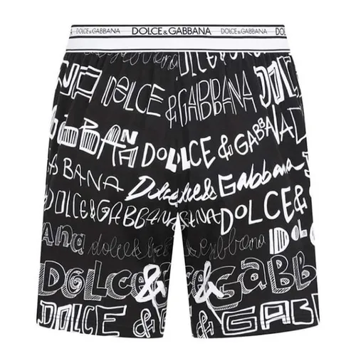 Quần Short Nam Dolce & Gabbana D&G Logo Print M4B56J Màu Đen Trắng Size S - Thời trang - Vua Hàng Hiệu