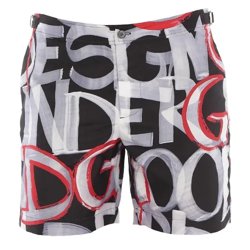 Quần Short Nam Dolce & Gabbana D&G Multi-Coloured Printed Swimming Trunks M4A18T Màu Đen Xám Size S