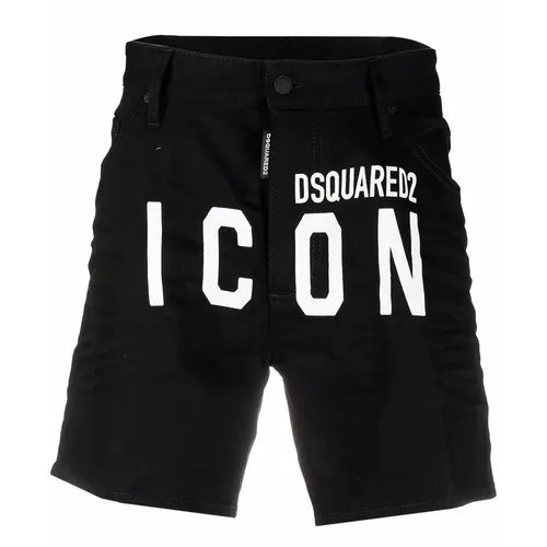 DSquared2 Quần shorts - Quần Short Nam Dsquared2 Denim In Logo S79MU0025 Màu Đen Size 52 - Vua Hàng Hiệu
