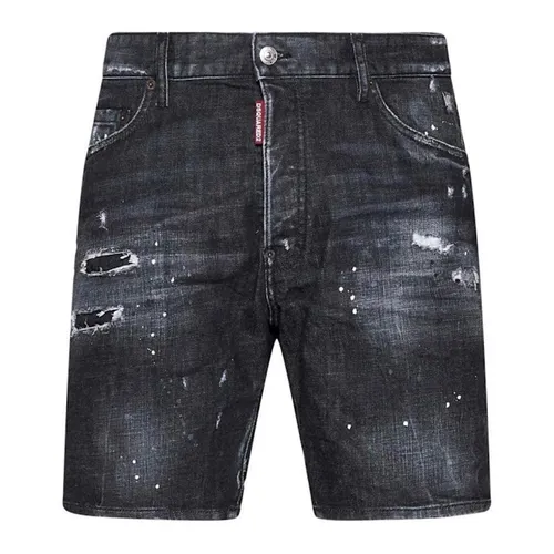 DSquared2 Quần shorts - Quần Short Nam Dsquared2 S74MU0773 Màu Đen Xám Size 50 - Vua Hàng Hiệu