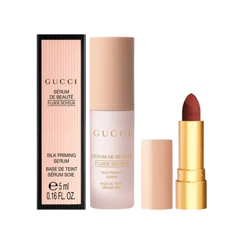 Set Kem Lót + Son Gucci Serum And Lipstick Mini Duo 2 Món