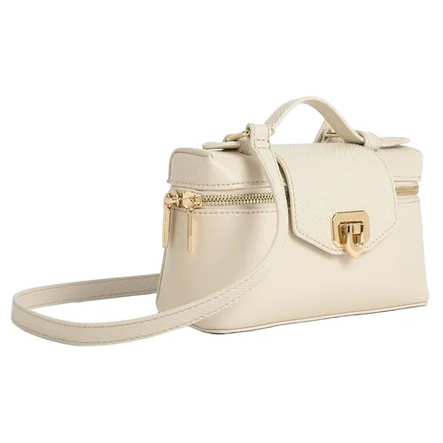 Túi Đeo Chéo Nữ Charles & Keith CNK Arwen Top Handle Bag 50782376 Beige Màu Be