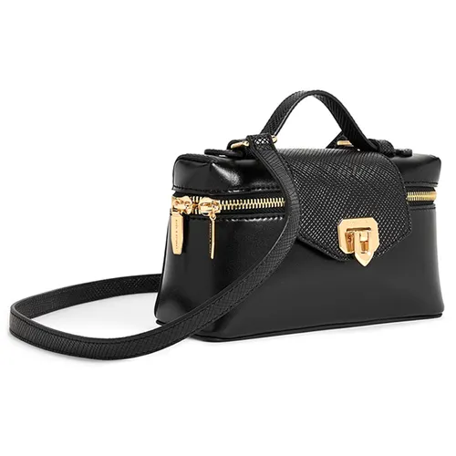 Túi Đeo Chéo Nữ Charles & Keith CNK Arwen Top Handle Bag 50782376 Black Màu Đen