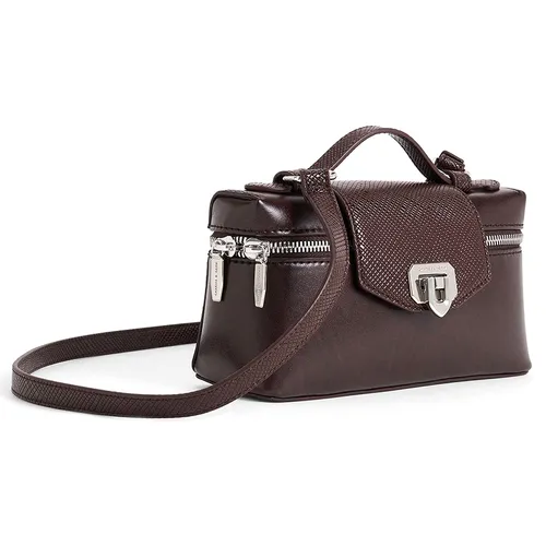 Túi Đeo Chéo Nữ Charles & Keith CNK Arwen Top Handle Bag 50782376 Plum Màu Nâu Đậm