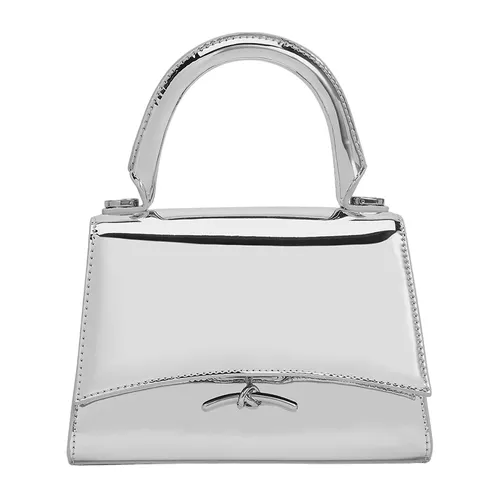 Túi Đeo Chéo Nữ Charles & Keith CNK Huxley Metallic Push-Lock Top Handle Bag 50270807-A Màu Bạc