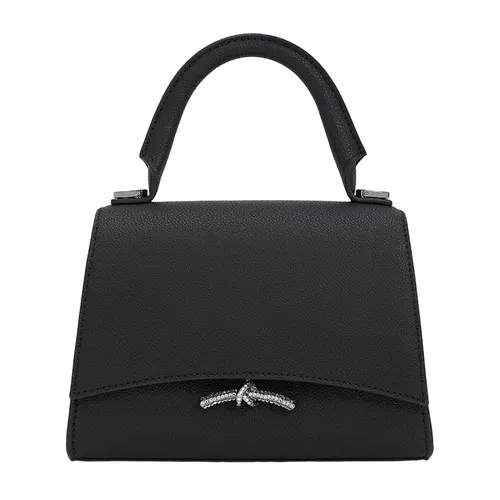 Túi Đeo Chéo Nữ Charles & Keith CNK Huxley Metallic Push-Lock Top Handle Bag 50270807-A Màu Đen