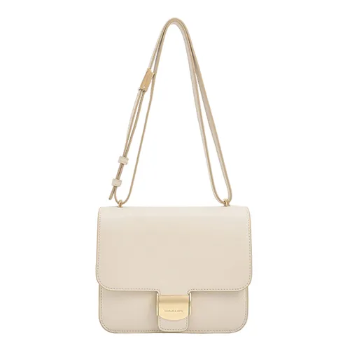 Túi Đeo Chéo Nữ Charles & Keith CNK Violetta Boxy Bag Beige 80782358 Màu Be
