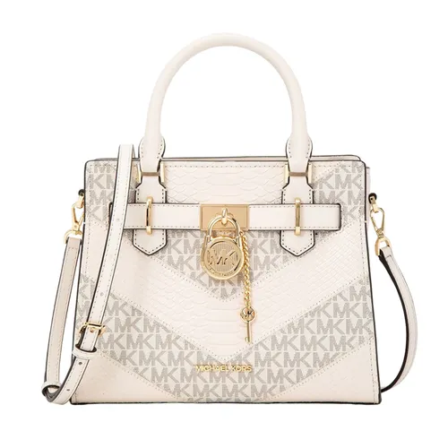 Túi Đeo Chéo Nữ Michael Kors MK Hamilton Small Satchel Shoulder Crossbody Bag 35R4GHMS1L Màu Trắng - Túi xách - Vua Hàng Hiệu