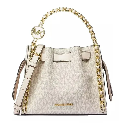 Túi Đeo Chéo Nữ Michael Kors MK Mina Small Signature Logo Chain Crossbody Bag 35H3G4MC1B Màu Trắng