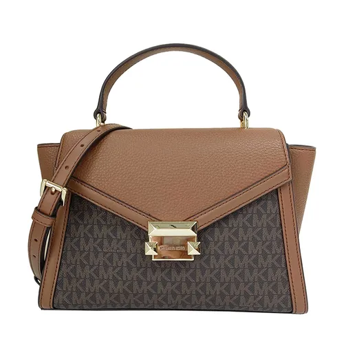 Túi Đeo Chéo Nữ Michael Kors MK Whitney Medium Logo Satchel Màu Nâu - Túi xách - Vua Hàng Hiệu