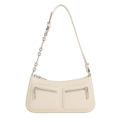 Túi Đeo Vai Nữ Charles & Keith CNK Chain-Strap Shoulder Bag Beige 20160180 Màu Be