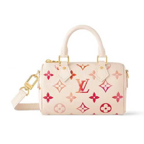 Túi Trống Nữ Louis Vuitton LV Nano Speedy M83452 Màu Trắng Kem