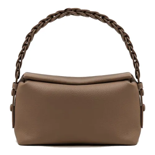 Túi Xách Nữ Pazzion Thanee Slouchy Chained Leather Handbag Brown 7427BRN00M Màu Nâu