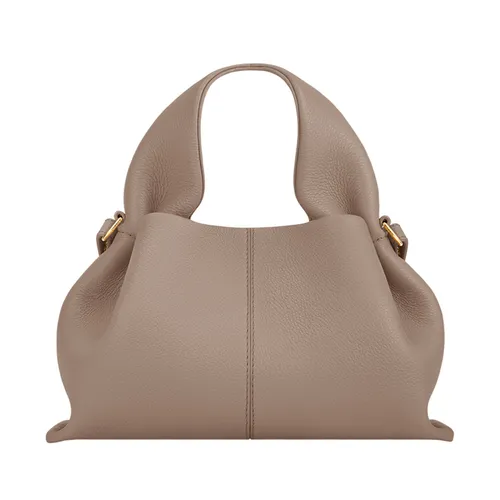 Túi Xách Nữ Polène Numéro Neuf Mini Edition Textured Taupe Màu Nâu Be